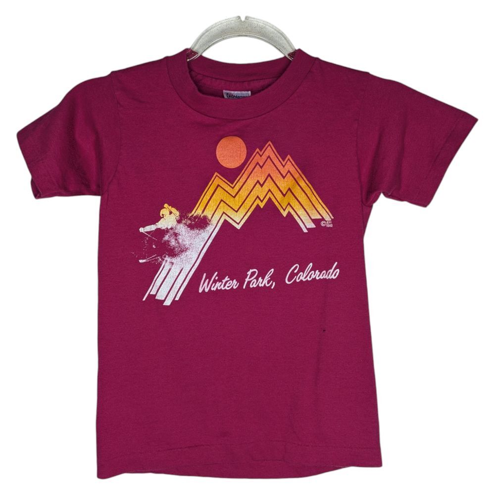Vintage Winter Park Skiing Colorado T Shirt Kids Youth Size Small 6-8 Retro 1982